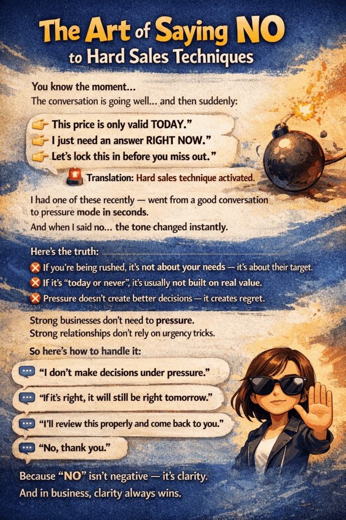 The Art of Saying NO to Hard Sales Techniques