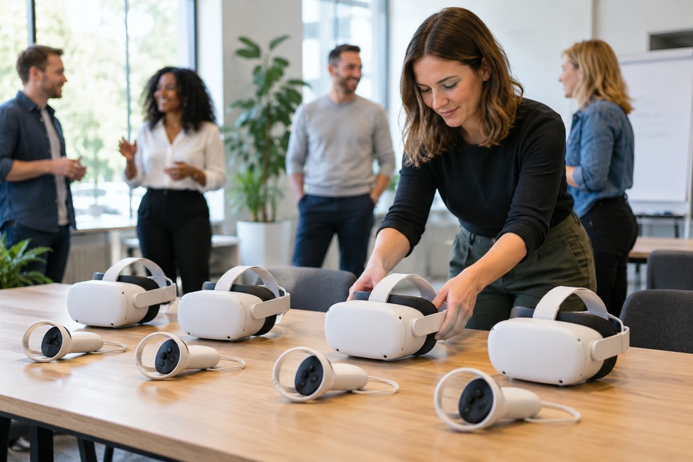 Can a class share a small number of VR headsets?
