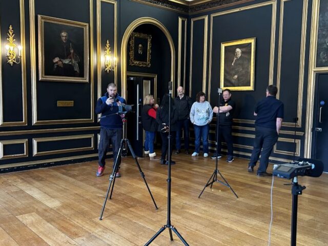 How do we record clear dialogue during a 360° location shoot?