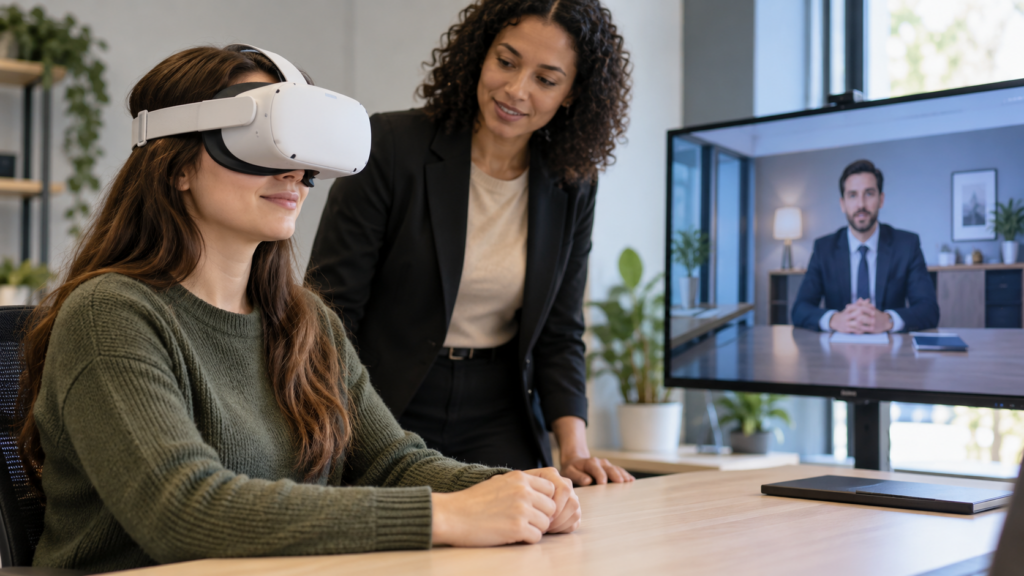 What happens if someone feels uncomfortable wearing a VR headset?